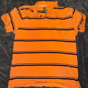Mens Timberland Orange Striped Polo Shirt Size Large